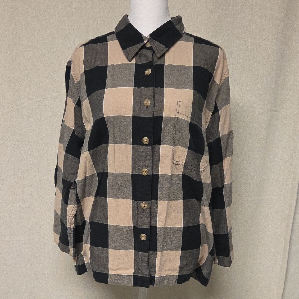 Plaid Button Down Blouse